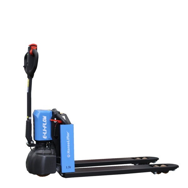 Elektro-Niederhubwagen HanseLifter E-LI-FLOW, Tragfähigkeit 1,5 Tonnen, blau und schwarz