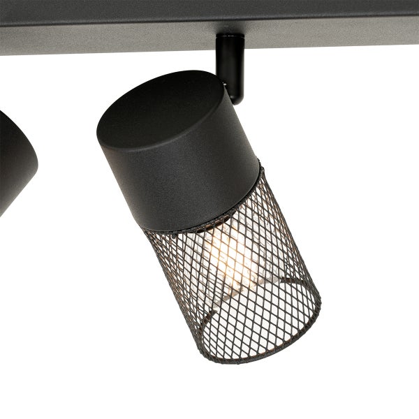 Deckenleuchte mit Lampenschirm aus Drahtgeflecht