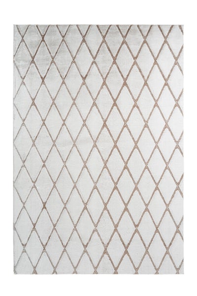 Kurzflor Teppich Splendora Weiß / Taupe Modern, Klassisch 160 x 230 cm