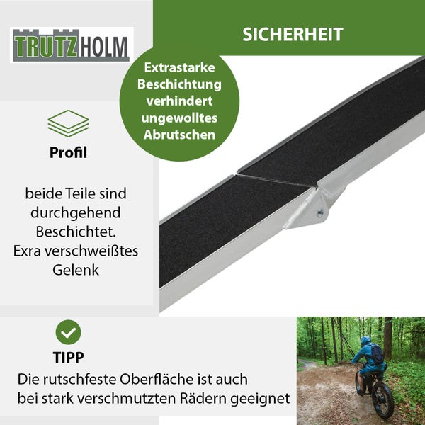 TRUTZHOLM 2 x Auffahrrampe klappbar 228 cm 680 kg Traglast Alu Anti Rutsch Quad ATV Rasenmähertraktor