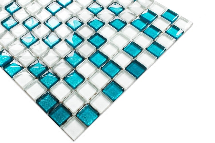 Glasmosaik auf Netz für Bad und Küche 30cm x 30cm  - Laguna