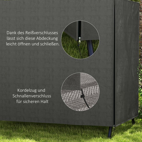 Outsunny Hollywoodschaukel Abdeckung 3 Sitzer, Wasserabweisend Winterfest Schutzhülle für Gartenschaukel, UV-Beständig Abdeckplane, Abdeckhaube, Reißfest 420D Oxford Gewebe, 177x114x152cm Dunkelgrau