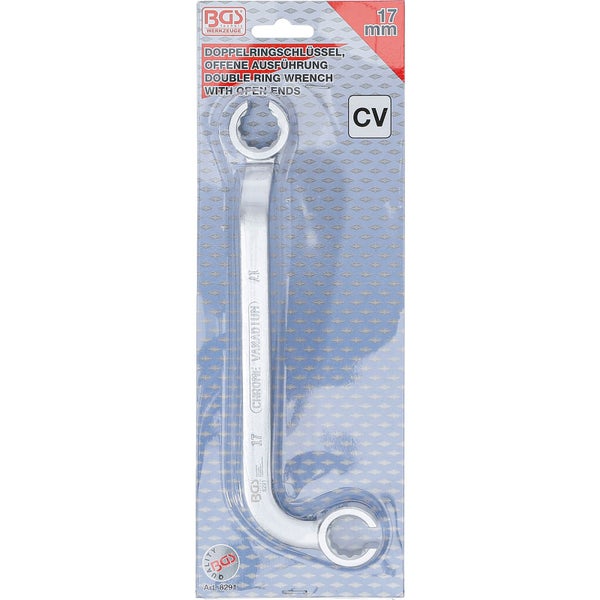 BGS Doppel-Ringschlüssel offen für Diesel-Einspritzleitungen SW 17 mm - 8291