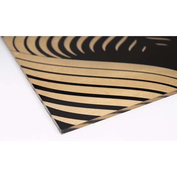 Blattgoldbild | Gemälde | Kunst | Abstrakt | Modern | Wandbild mit Blattgold Applikationen| Handarbeit | Deko | P1779779_GOLD, Format: 50x50cm