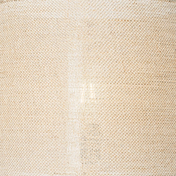 Strukturierter Lampenschirm aus grobem Textilgewebe mit diffuser Lichtdurchlässigkeit