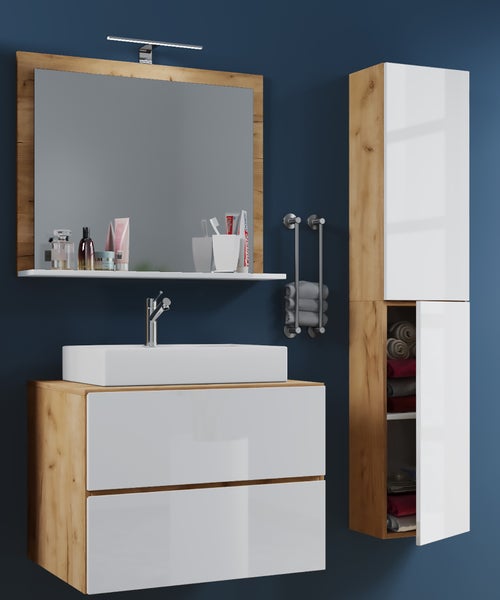 4-tlg. Waschplatz Waschtisch Lendas L Schublade