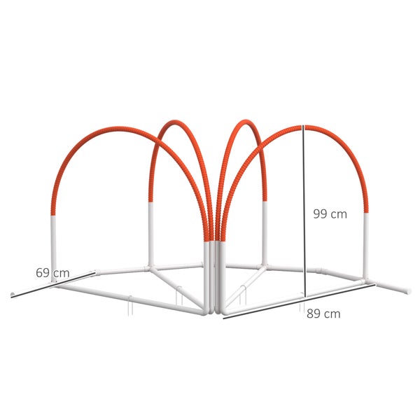 PawHut Hunde Agility Set, 4er-Set Hundetraining mit Slalomstangen, Agility-Ausrüstung für Hunde mit Tragetasche aus Oxford, Orange