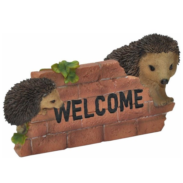 Gartenfigur Dekofigur Igel Willkommen