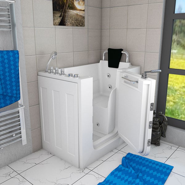 Sitzwanne Whirlpool Badewanne Tür S08WP-TH-C-R 110x68cm
