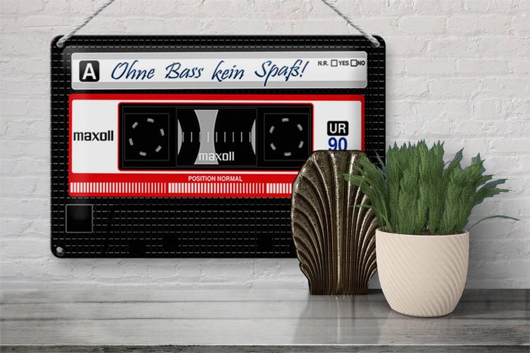 Blechschild Spruch 30x20cm Ohne Bass kein Spaß