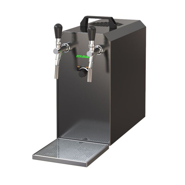 Untertheken Komplett Set - Zapfanlage, Bierzapfanlage STREAM 50, 2-leitig, 55 Liter/h - BLACK EDITION, Dreikant, NC Adapter