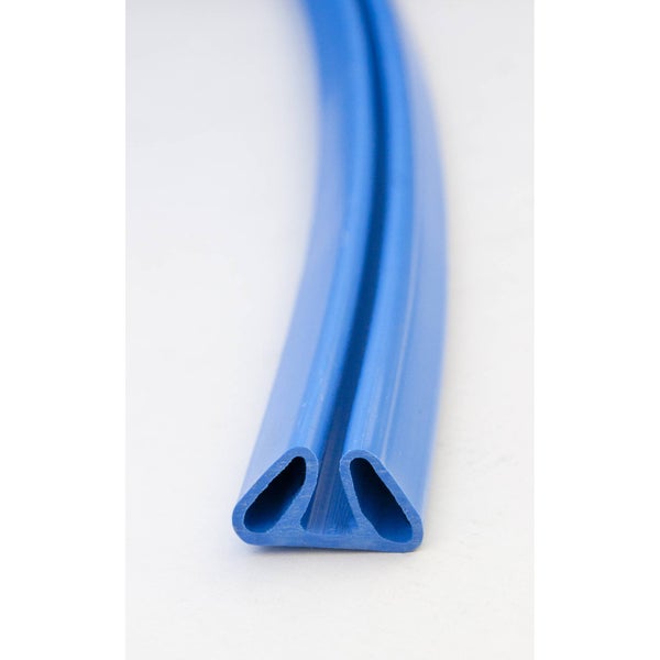 Blaues Dichtungsprofil aus Kunststoff