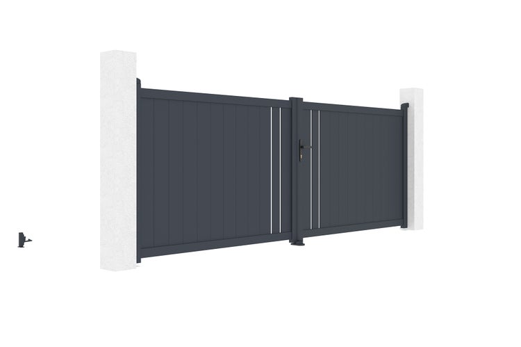 Flügeltor 4m GIONA H.140cm Aluminium + HICKER B200 Motorisierung