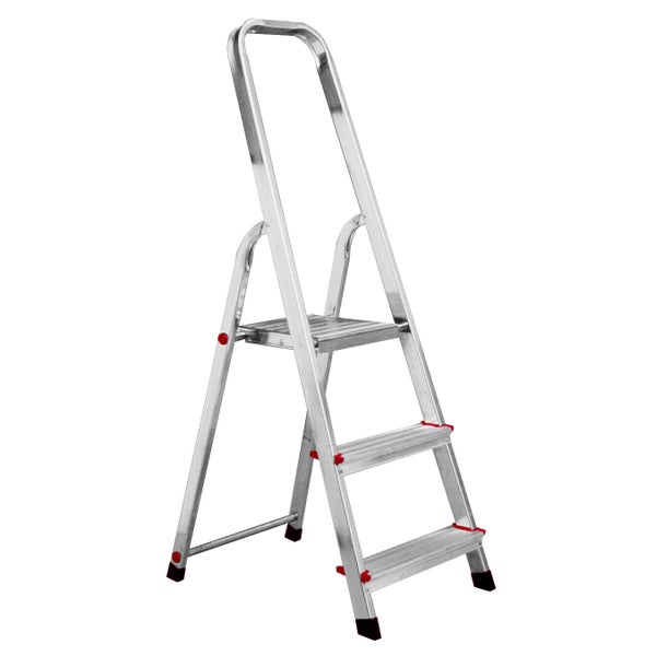 Aluminium Haushaltsleiter mit drei Stufen und Haltebügel