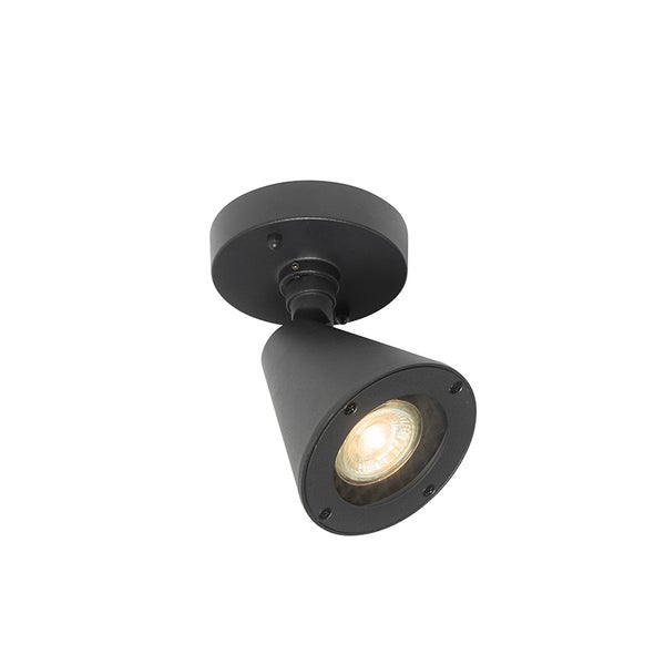Verstellbarer LED-Strahler aus schwarzem Metall für Wand oder Decke.