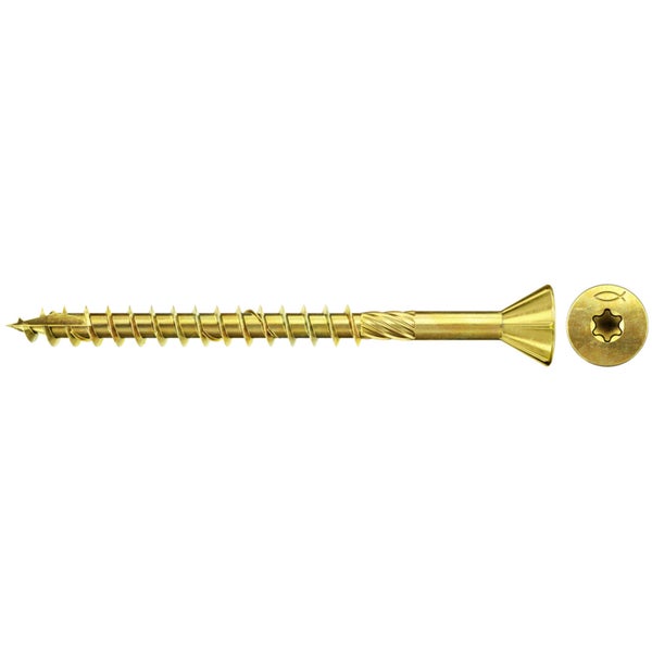 Fischer 200x MDF-Plattenschraube 4,5 x 45 mm Senkkopf gelbverzinkt Teilgewinde Innenstern TX - 660208