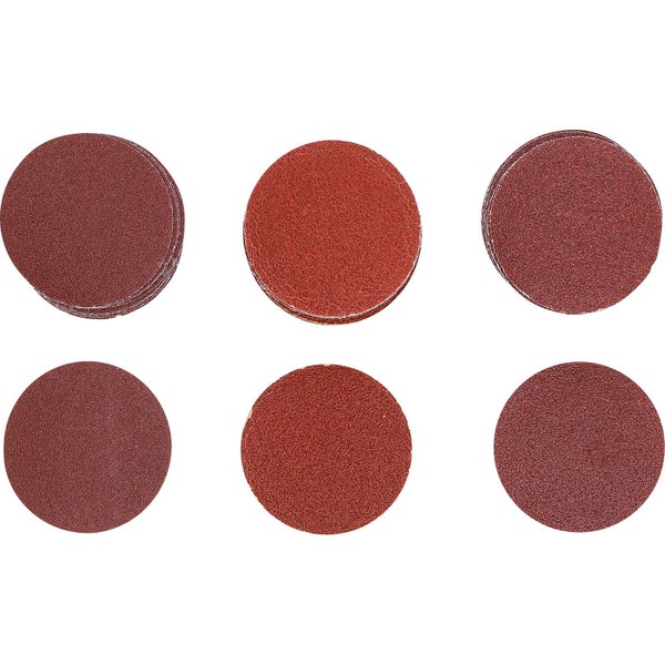 BGS Technic Schleifblatt Satz, 30 Stück Schleifpads mit 50 Millimeter Durchmesser