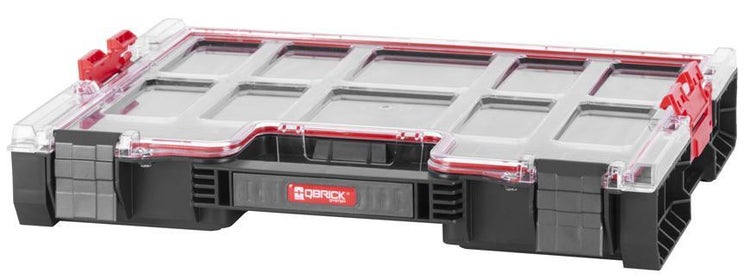 PROREGAL QBRICK Sortimentskasten Pro HxBxT 36 x 45 x 8 cm 6 Liter Inkl. Schaumstoffeinlage Mit Deckgriff Mit Klemmverschlüsse Schwarz