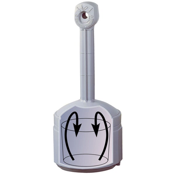PROREGAL Sicherheits Standascher Standaschenbecher aus Kunststoff 15 Liter Innenbehälter Selbstlöschend HxB 98 x 42 cm Grau