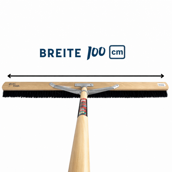 Breiter Straßenbesen mit Holzstiel und Borsten, Breite 100 cm