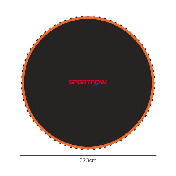 SPORTNOW Trampolinmatte, Ø323 cm Sprungmatte passend für 3,66 m Trampolin, Trampolinrahmen mit 14 cm Federn, 72 Ringen, Trampolin-Ersatz-Matte, Schwarz