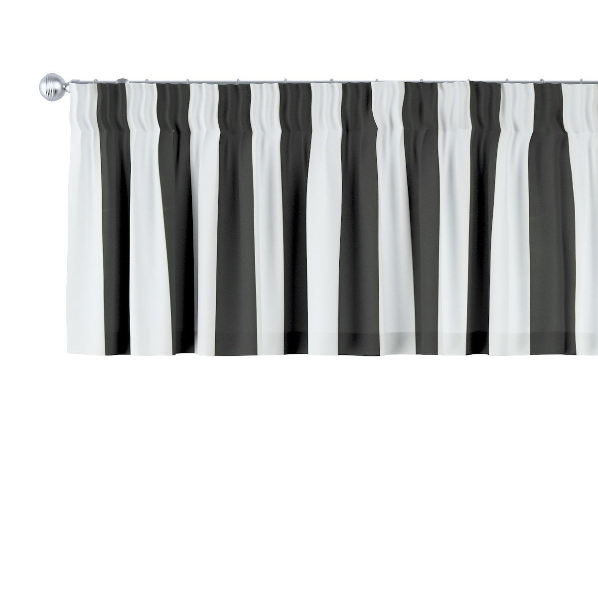 KURZGARDINE COMICS mit Kräuselband, schwarz und weiß, 130x40 cm