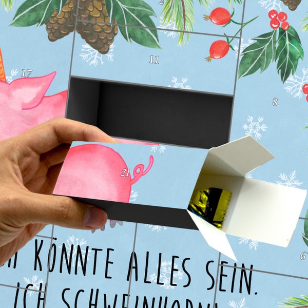 Mr. & Mrs. Panda Befüllbarer Adventskalender Einhorn Schwein - Blau Pastell