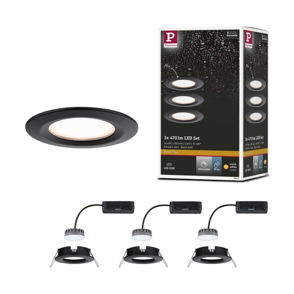 Drei runde LED-Einbaustrahler