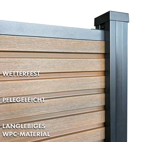 Sichtschutzzaun aus Holz im Garten und auf der Terrasse