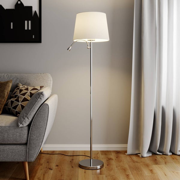 Lindby Stehlampe Benjiro (Modern) in Weiß aus Textil (1 flammig, E27) - Stehleuchte Floor Lamp Standleuchte Wohnzimmerlampe Wohnzimmerleuchte