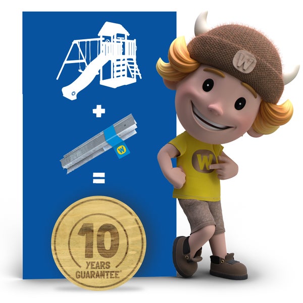 WICKEY Klettergerüst Spielturm Smart Action Gartenspielgerät mit Kletterwand und Spiel-Zubehör – pastellblau