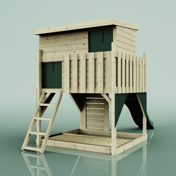 OutdoorToys Stelzenhaus Polarstern aus Holz in Grün