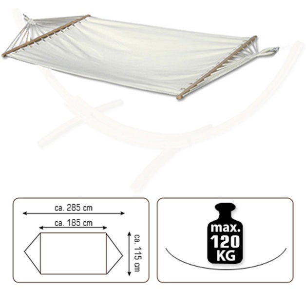 AMANKA Doppel Hängematte mit Gestell - 200x120 Garten Hängeliege - Outdoor Hängemattengestell Metall