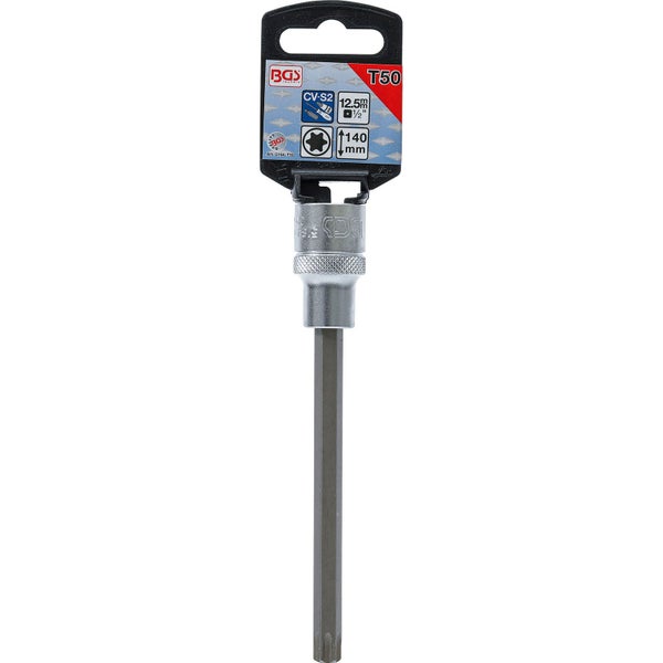 BGS Bit-Einsatz Länge 140 mm Antrieb Innenvierkant 12,5 mm (1/2) T-Profil (für Torx) T50 - 5184-T50