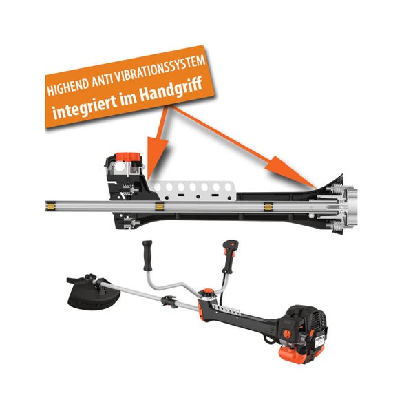 FUXTEC Profi Benzin Motorsense FX-PS152 - 52ccm  | 11kg  | mit Doppelfadenkopf | 3-Zahn Messer | mit Komfort-Tragegurt | 3PS | 2-Takt