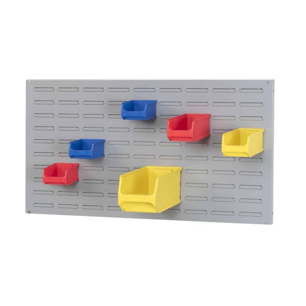 PROREGAL Trägersystem Graue Systemplatte mit 45 x Grauen Sichtlagerboxen 1.0 Maße H x B 50 x 100 cm Sichtlagerbox Sichtlagerbehälter