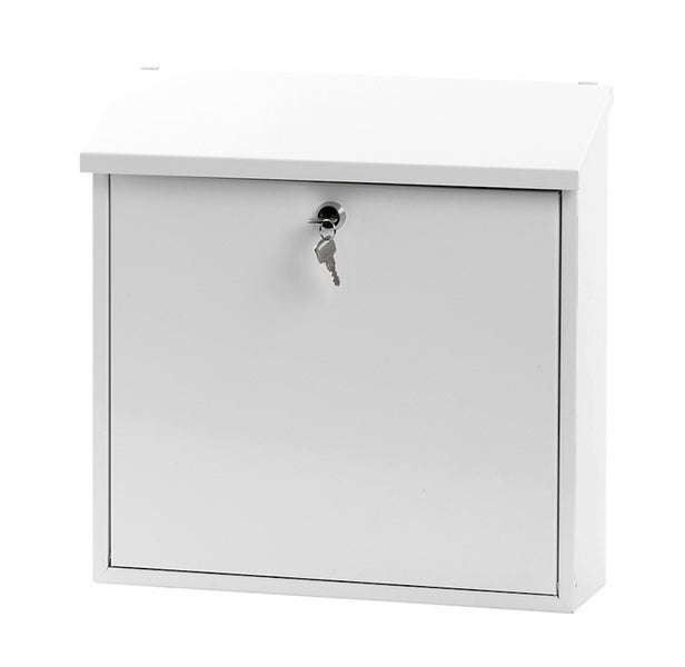 PROREGAL Wandbriefkasten Malagan Mit Zylinderschloss HxBxT 37 x 37 x 11,5 cm Einwurfsöffnung 35,8 x 4 cm Weiß