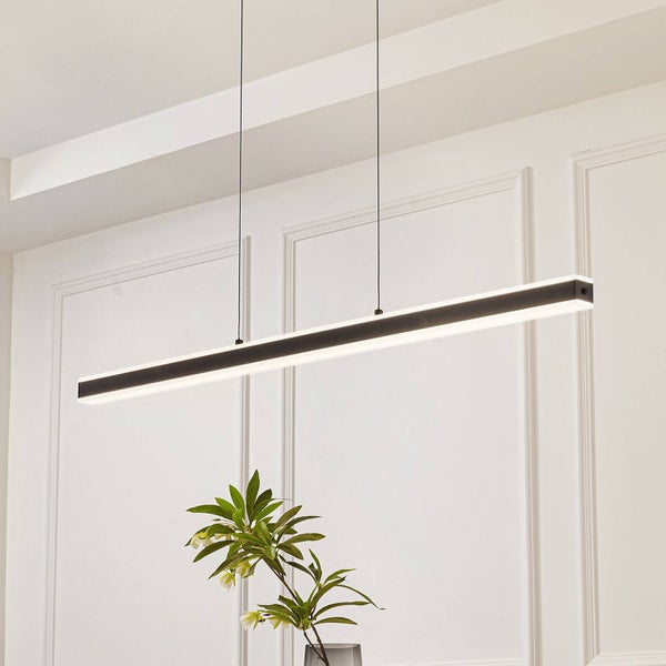 Lucande LED dimmbar (Modern) in Schwarz aus Aluminium (1 flammig, ) Wohnzimmerleuchte