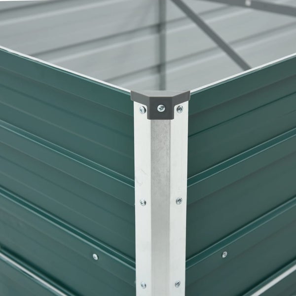 Detailansicht eines Hochbeets mit Eckverbindung und Schrauben