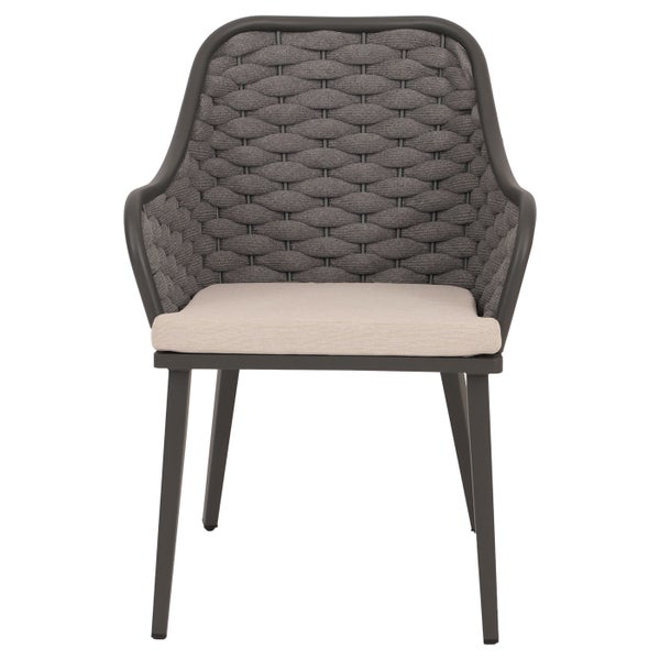 Gartenstuhl mit Armlehnen und Sitzkissen