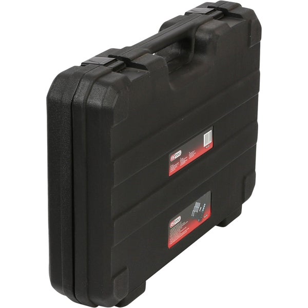 Schwarzer Werkzeugkoffer aus Kunststoff mit Griff