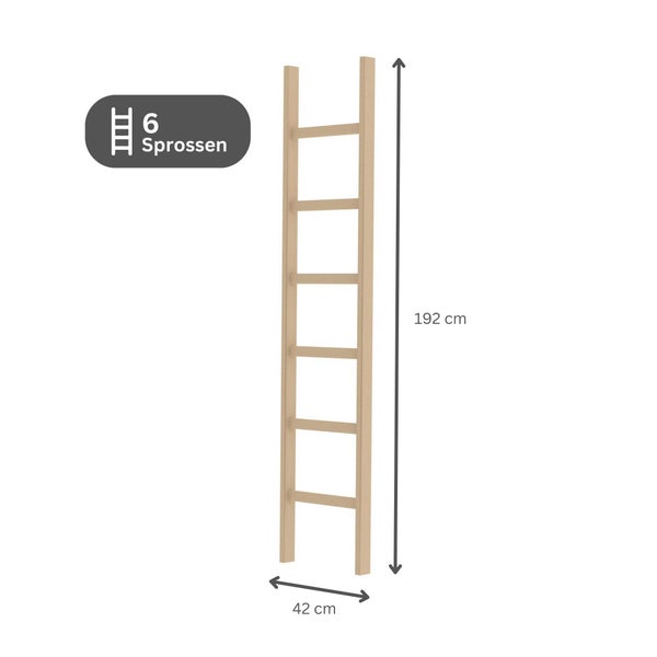 PROREGAL Sprossen-Anlegeleiter Holz Ohne Traverse 6 Sprossen