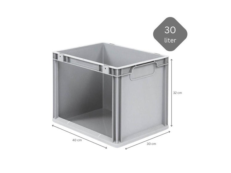 PROREGAL Eurobox NextGen Store HxBxT 32 x 30 x 40 cm 30 Liter Seite Offen Eurobehälter Transportbox