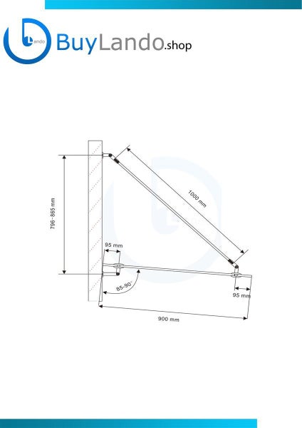 Technische Zeichnung mit Maßangaben