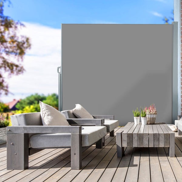 FLOORDIREKT Seitenmarkise - Markise für Balkon und Terrasse - Breite: 3 m - Höhe: 1,8 m - Anthrazit
