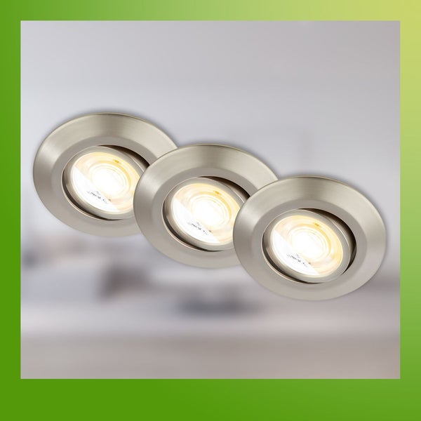 3er Set LED Einbaustrahler LED Einbauleuchten Spots schwenkbar dimmbar Ra90