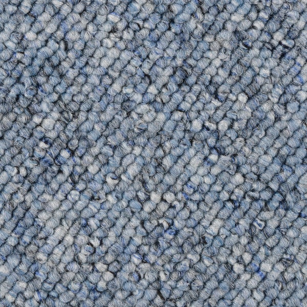 Auslegware Teppichboden Meterware blau Schlingenteppich mit Vliesrücken 300 cm Breite (Meterware)