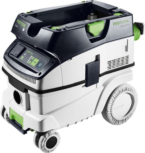 Festool Absaugmobil CLEANTEC mit Rollen und Bedienfeld für die professionelle Staubabsaugung.
