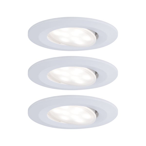 LED Einbauleuchte Calla Basisset schwenkbar IP65 rund 90mm 30° 3x5,2W 3x460lm 230V dimmbar 4000K Weiß matt