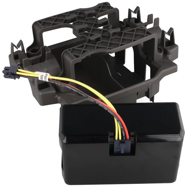 Schwarzes Elektronikmodul mit dunkelgrauer Kunststoff-Halterung und Anschlusskabel für Garagentorantriebe.